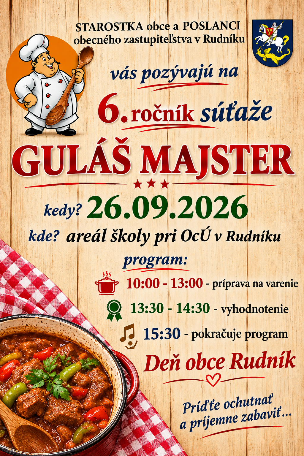 Fotka - Obec Rudník - Guľáš Majster 2026